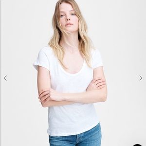 rag&bone Slub U-Neck Tee - Pima Cotton Jersey